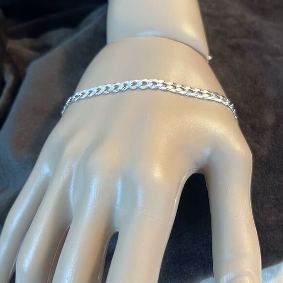 8 inch 5 mm 925 Italian sterling silver Cuban bracelet - Picture 8 of 11